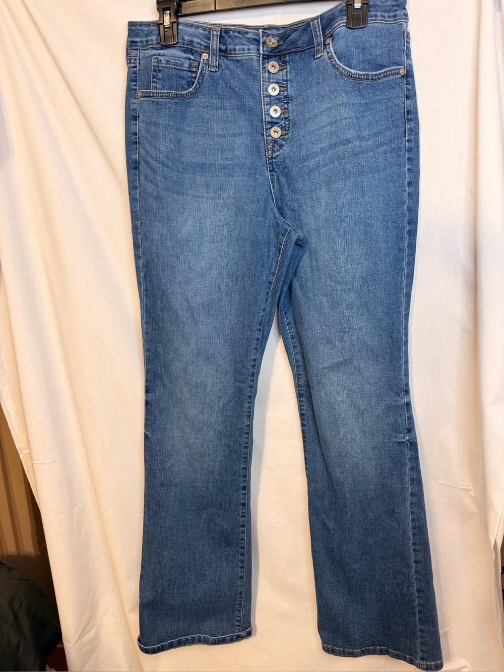 style & Co Size 14 Classic Women's Blue Button-Fly Jeans